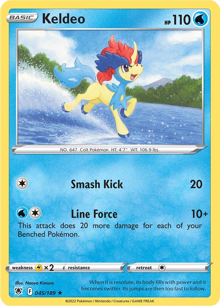 Keldeo (045/189) (Theme Deck Exclusive) [Sword & Shield: Astral Radiance] | Dragon's Lair Comics and Fantasy Houston TX