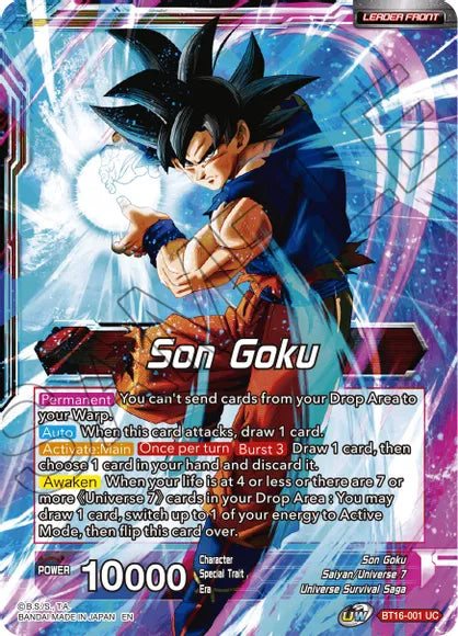 Son Goku // Son Goku, Supreme Warrior (BT16-001) [Realm of the Gods] | Dragon's Lair Comics and Fantasy Houston TX