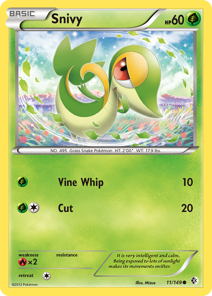 Snivy (11/149) [Black & White: Boundaries Crossed] | Dragon's Lair Comics and Fantasy Houston TX