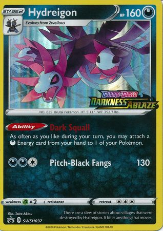 Hydreigon (SWSH037) (Prerelease Promo) [Sword & Shield: Black Star Promos] | Dragon's Lair Comics and Fantasy Houston TX