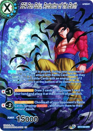 SS4 Son Goku, Protector of the Earth (SPR) (BT11-034) [Vermilion Bloodline 2nd Edition] | Dragon's Lair Comics and Fantasy Houston TX