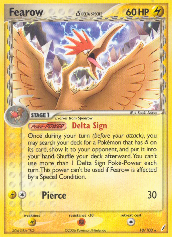 Fearow (18/100) (Delta Species) [EX: Crystal Guardians] | Dragon's Lair Comics and Fantasy Houston TX