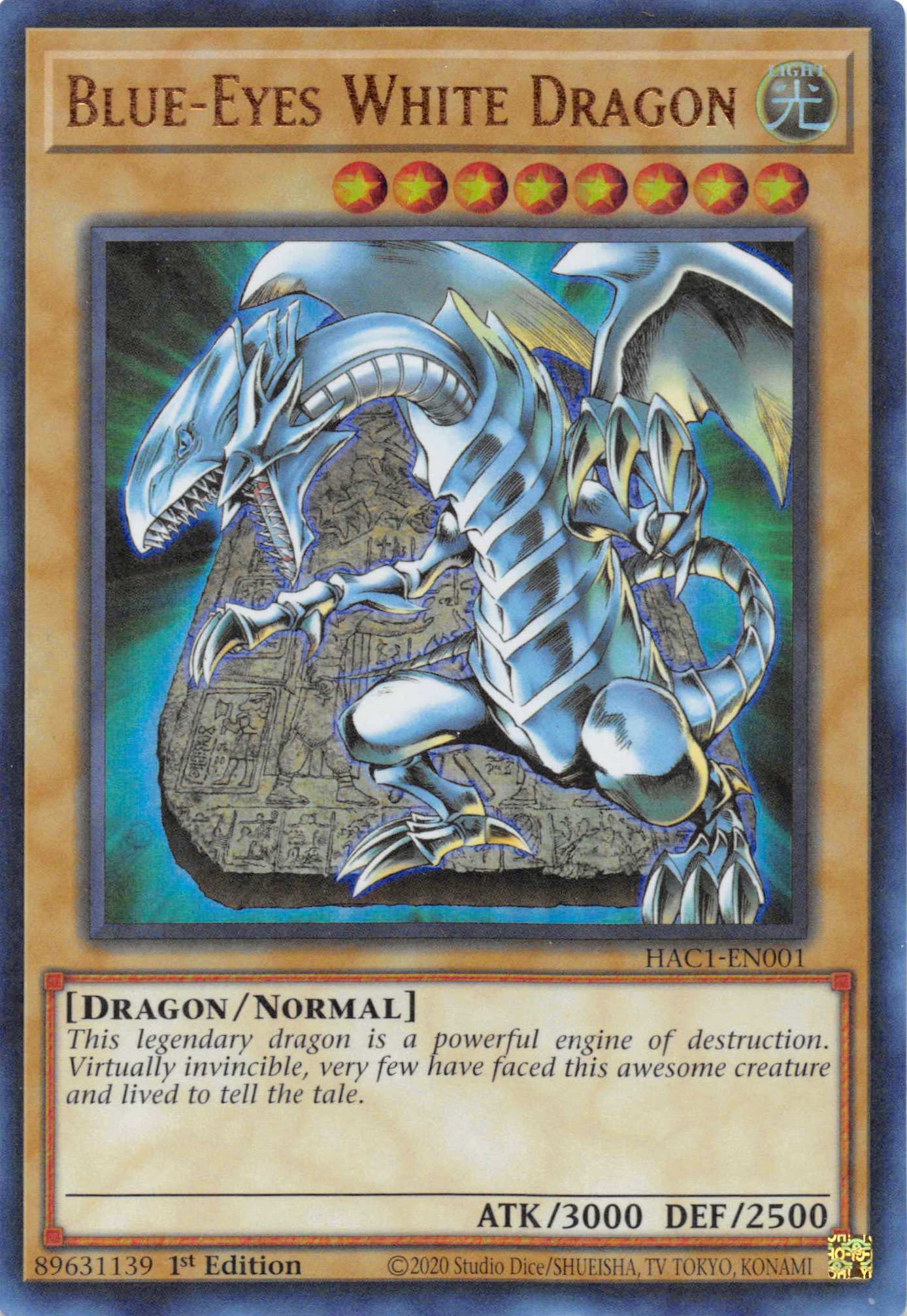 Blue-Eyes White Dragon (Duel Terminal) [HAC1-EN001] Parallel Rare | Dragon's Lair Comics and Fantasy Houston TX