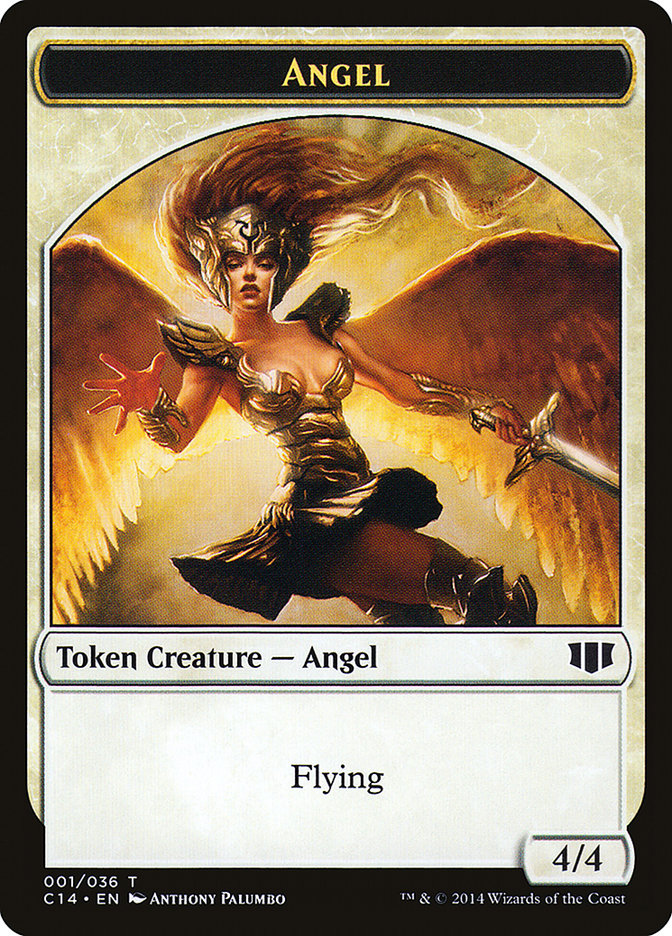 Angel // Cat Double-Sided Token [Commander 2014 Tokens] | Dragon's Lair Comics and Fantasy Houston TX