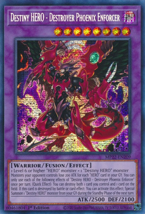 Destiny HERO - Destroyer Phoenix Enforcer [MP22-EN209] Prismatic Secret Rare | Dragon's Lair Comics and Fantasy Houston TX