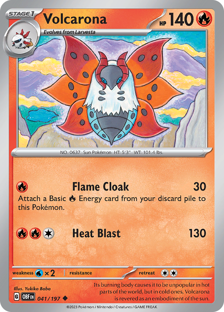 Volcarona (041/197) [Scarlet & Violet: Obsidian Flames] | Dragon's Lair Comics and Fantasy Houston TX