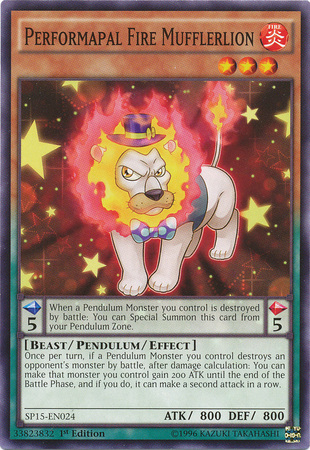 Performapal Fire Mufflerlion [SP15-EN024] Common | Dragon's Lair Comics and Fantasy Houston TX