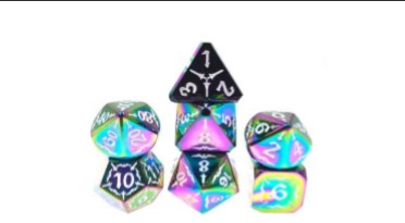 Game Habit Unicorn Poop Metal Poly 7 Dice Set | Dragon's Lair Comics and Fantasy Houston TX