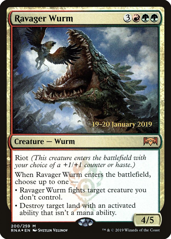 Ravager Wurm [Ravnica Allegiance Prerelease Promos] | Dragon's Lair Comics and Fantasy Houston TX