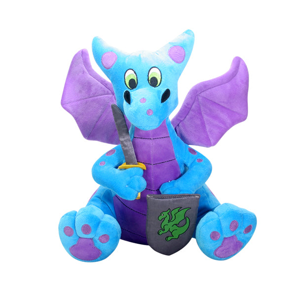 Pacific Trading Blue Medieval Shield Plush Dragon | Dragon's Lair Comics and Fantasy Houston TX