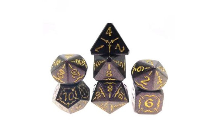 Game Habit Pee Bee Jay Metal Poly 7 Dice Set | Dragon's Lair Comics and Fantasy Houston TX