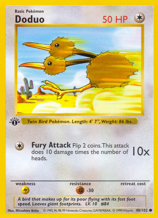 Doduo (48/102) (Shadowless) [Base Set 1st Edition] | Dragon's Lair Comics and Fantasy Houston TX