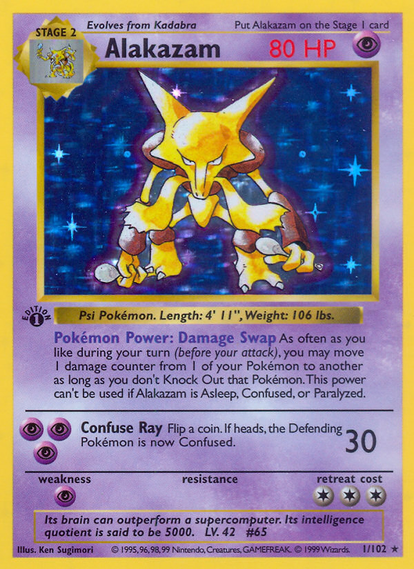 Alakazam (1/102) (Shadowless) [Base Set 1st Edition] | Dragon's Lair Comics and Fantasy Houston TX