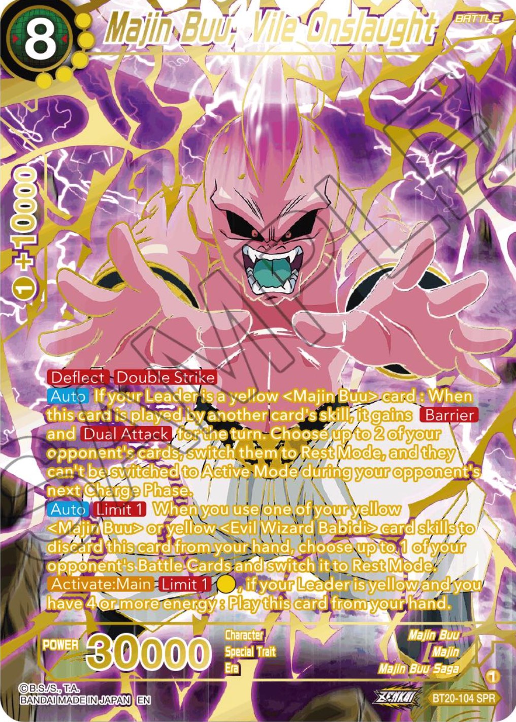 Majin Buu, Vile Onslaught (SPR) (BT20-104) [Power Absorbed] | Dragon's Lair Comics and Fantasy Houston TX