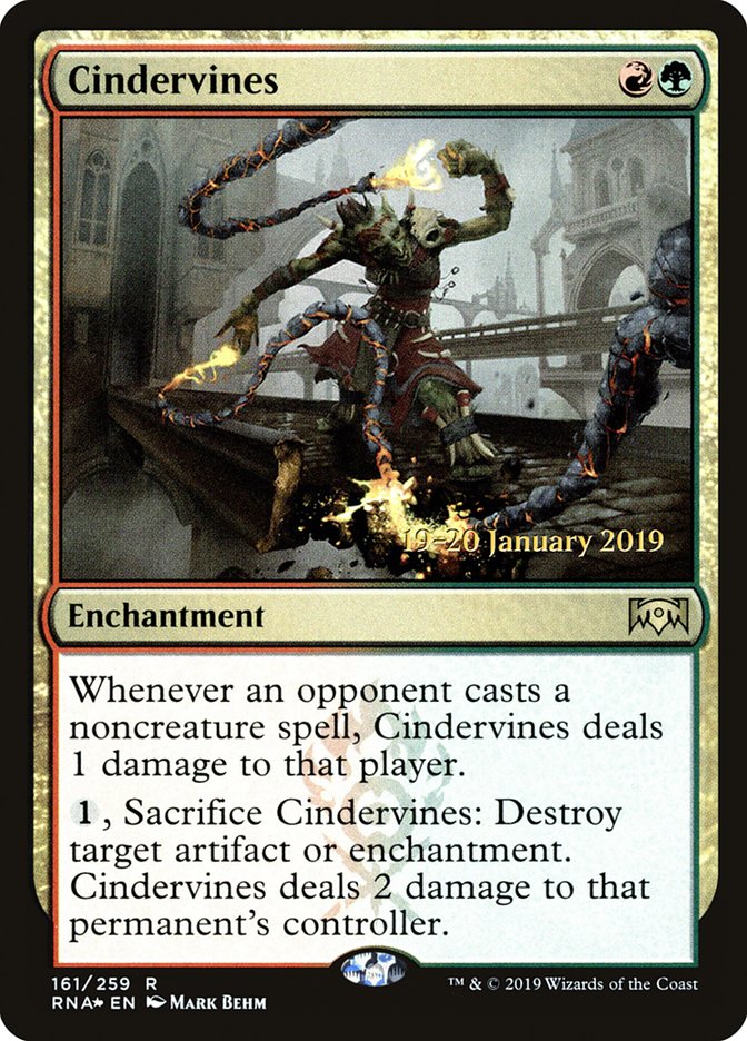 Cindervines [Ravnica Allegiance Prerelease Promos] | Dragon's Lair Comics and Fantasy Houston TX