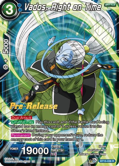 Vados, Right on Time (BT15-036) [Saiyan Showdown Prerelease Promos] | Dragon's Lair Comics and Fantasy Houston TX