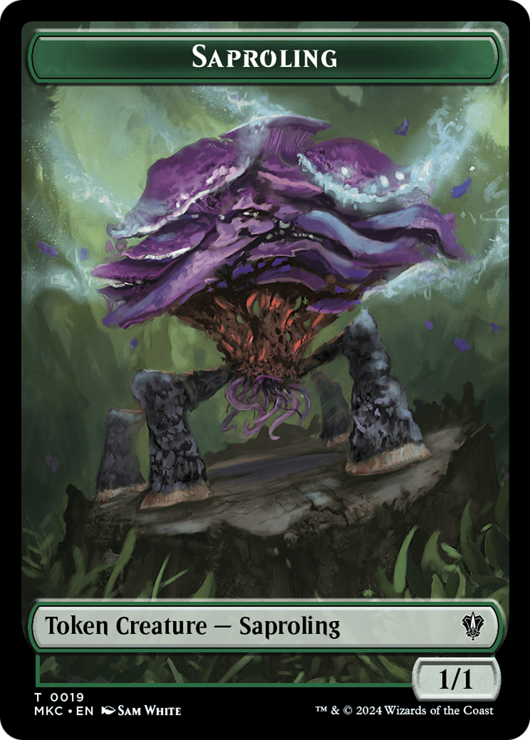 Saproling // Morph Double-Sided Token [Murders at Karlov Manor Commander Tokens] | Dragon's Lair Comics and Fantasy Houston TX