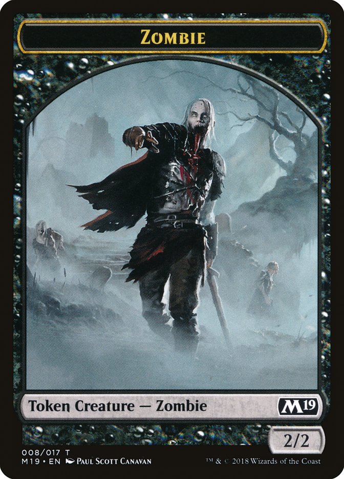 Zombie Token [Core Set 2019 Tokens] | Dragon's Lair Comics and Fantasy Houston TX