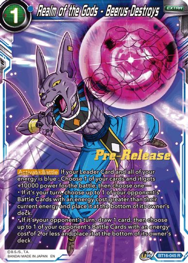 Realm of the Gods - Beerus Destroys (BT16-045) [Realm of the Gods Prerelease Promos] | Dragon's Lair Comics and Fantasy Houston TX