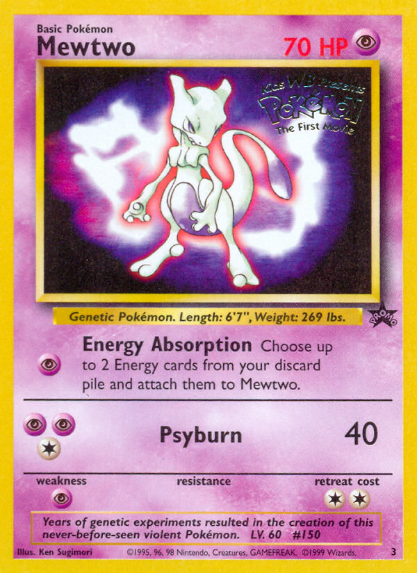 Mewtwo (3) [Wizards of the Coast: Black Star Promos] | Dragon's Lair Comics and Fantasy Houston TX