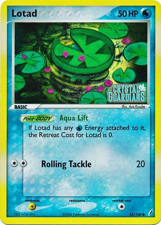 Lotad (55/100) (Stamped) [EX: Crystal Guardians] | Dragon's Lair Comics and Fantasy Houston TX