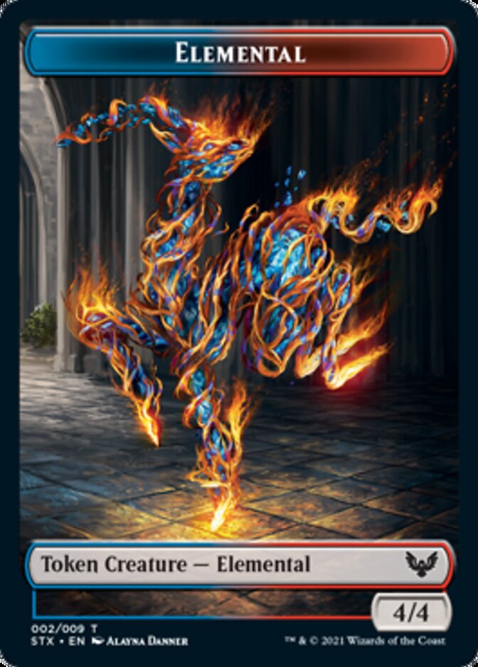 Elemental // Rowan, Scholar of Sparks Emblem Double-Sided Token [Strixhaven: School of Mages Tokens] | Dragon's Lair Comics and Fantasy Houston TX