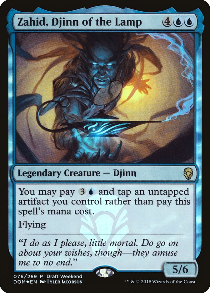 Zahid, Djinn of the Lamp (Draft Weekend) [Dominaria Promos] | Dragon's Lair Comics and Fantasy Houston TX