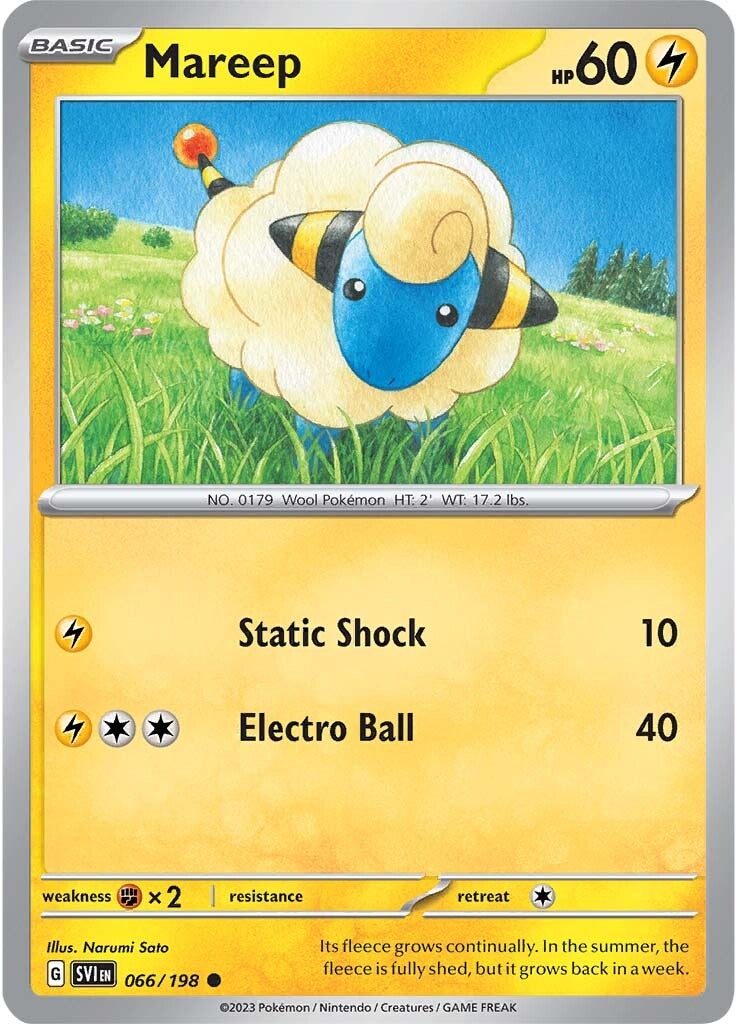 Mareep (066/198) [Scarlet & Violet: Base Set] | Dragon's Lair Comics and Fantasy Houston TX