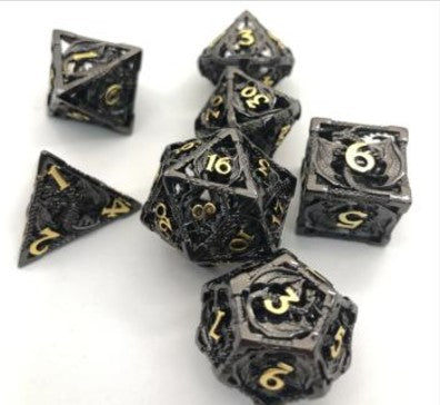 Game Habit Vorpal Cut Hollow Dragon Metal Poly 7 Dice Set | Dragon's Lair Comics and Fantasy Houston TX