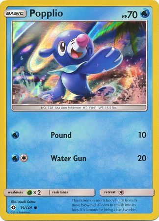 Popplio (39/149) (Water Web Holo) [Sun & Moon: Base Set] | Dragon's Lair Comics and Fantasy Houston TX