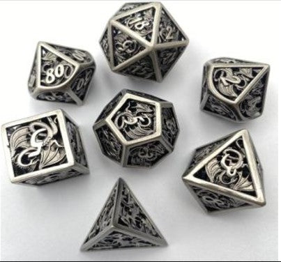 Game Habit Pot Pie Hollow Dragon Metal Poly 7 Dice Set | Dragon's Lair Comics and Fantasy Houston TX