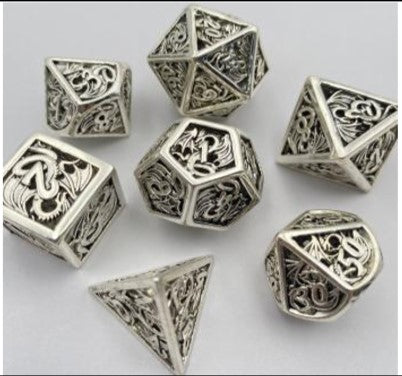 Game Habit Vampire's Indigestion Hollow Dragon Metal Poly 7 Dice Set | Dragon's Lair Comics and Fantasy Houston TX