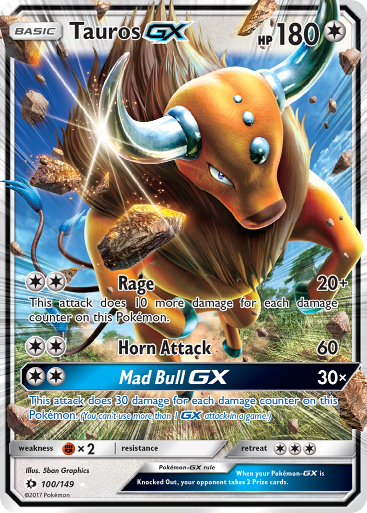 Tauros GX (100/149) [Sun & Moon: Base Set] | Dragon's Lair Comics and Fantasy Houston TX