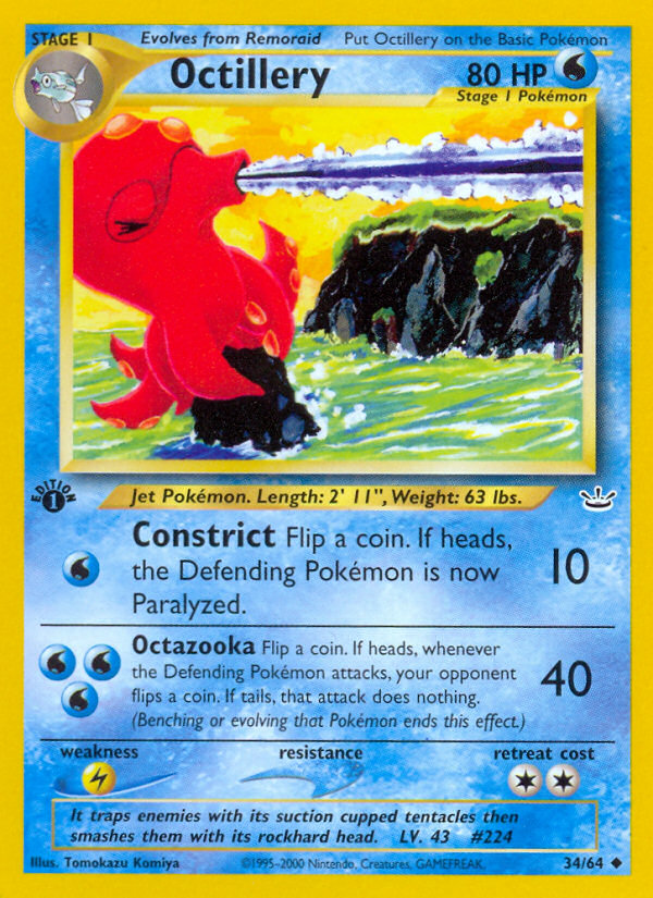 Octillery (34/64) [Neo Revelation 1st Edition] | Dragon's Lair Comics and Fantasy Houston TX