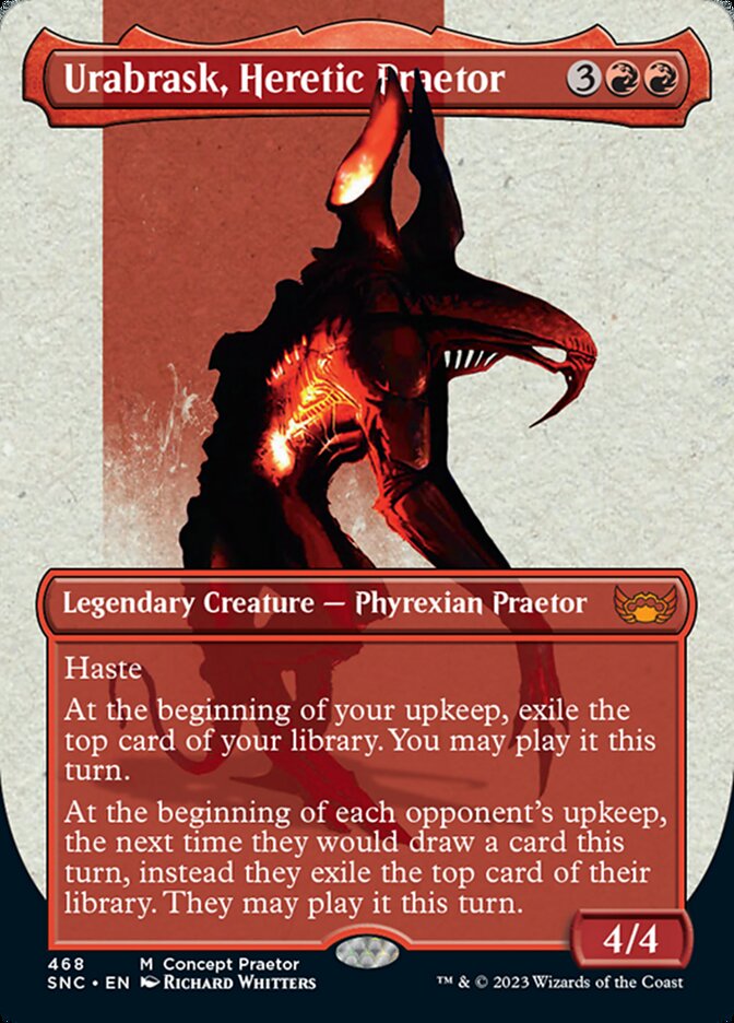 Urabrask, Heretic Praetor (Borderless Concept Praetors) [Phyrexia: All Will Be One] | Dragon's Lair Comics and Fantasy Houston TX