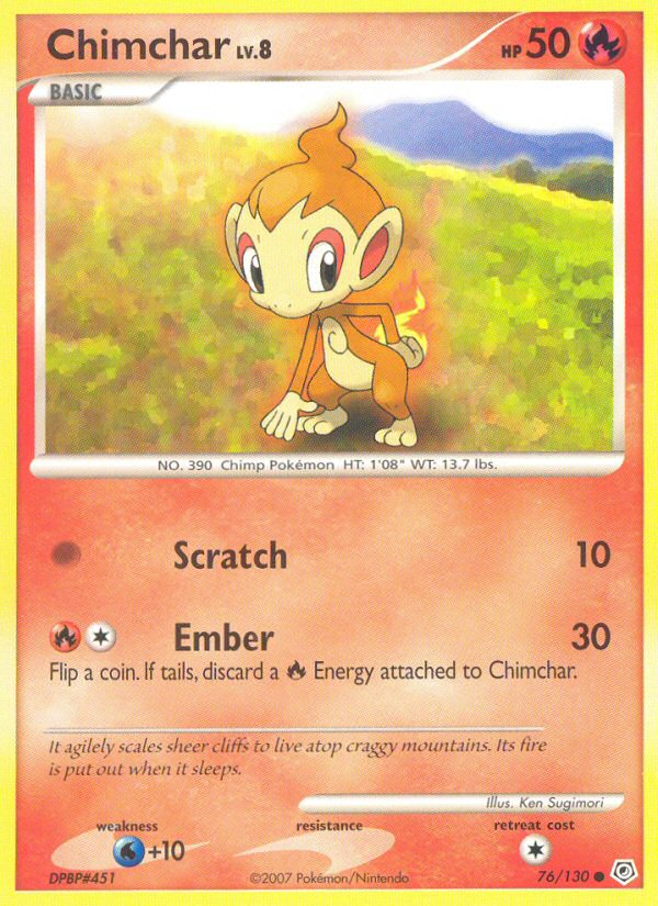 Chimchar (76/130) [Diamond & Pearl: Base Set] | Dragon's Lair Comics and Fantasy Houston TX