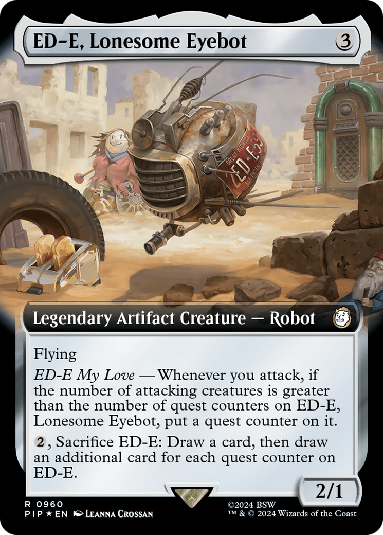 ED-E, Lonesome Eyebot (Extended Art) (Surge Foil) [Fallout] | Dragon's Lair Comics and Fantasy Houston TX