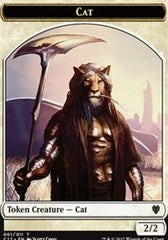 Cat // Cat Warrior Double-Sided Token [Commander 2017 Tokens] | Dragon's Lair Comics and Fantasy Houston TX