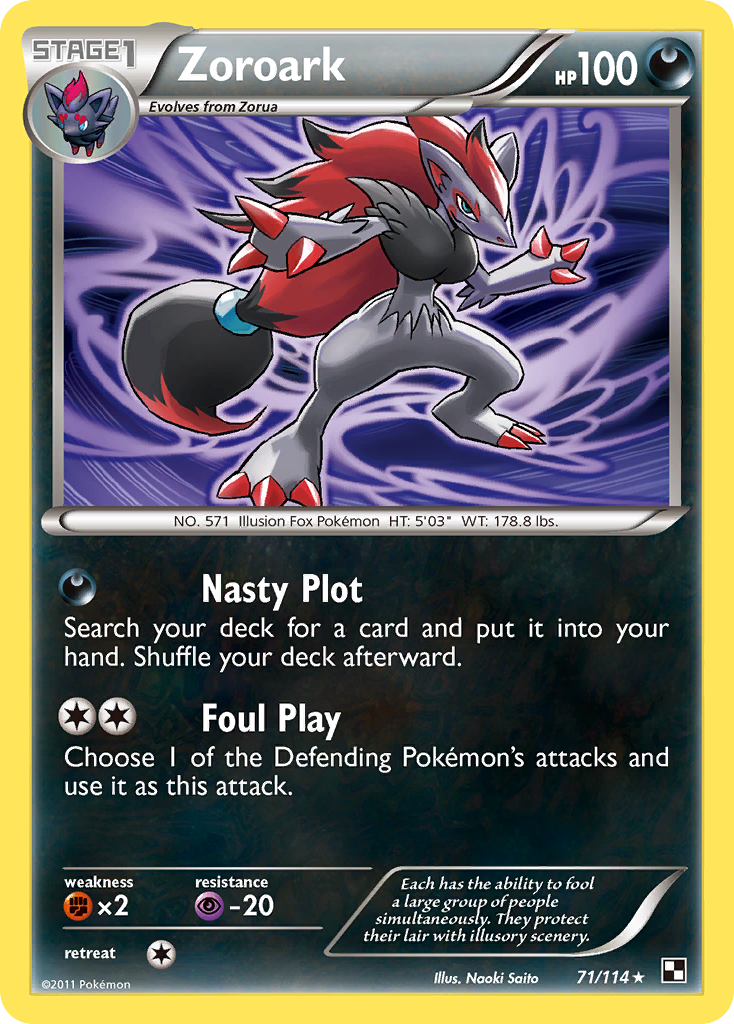 Zoroark (71/114) [Black & White: Base Set] | Dragon's Lair Comics and Fantasy Houston TX