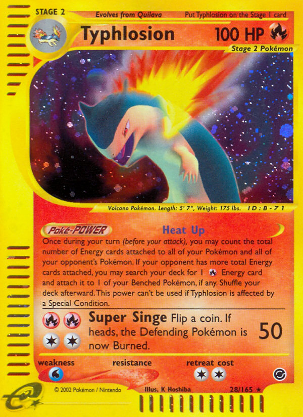 Typhlosion (28/165) [Expedition: Base Set] | Dragon's Lair Comics and Fantasy Houston TX