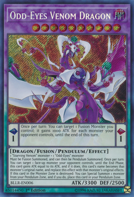 Odd-Eyes Venom Dragon [BLLR-EN006] Secret Rare | Dragon's Lair Comics and Fantasy Houston TX