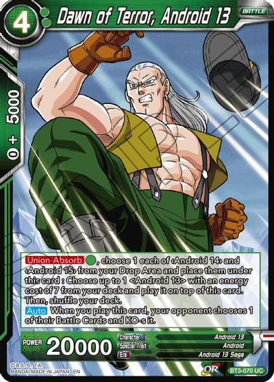 Dawn of Terror, Android 13 (Reprint) (BT3-070) [Battle Evolution Booster] | Dragon's Lair Comics and Fantasy Houston TX