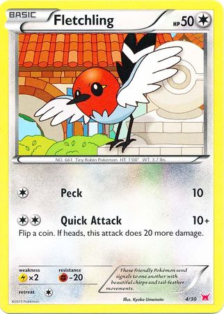 Fletchling (4/30) [XY: Trainer Kit 2 - Latias] | Dragon's Lair Comics and Fantasy Houston TX