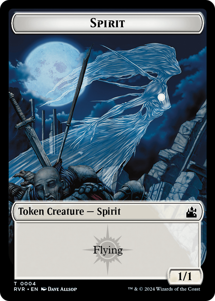 Spirit (0018) // Spirit (0004) Double-Sided Token [Ravnica Remastered Tokens] | Dragon's Lair Comics and Fantasy Houston TX