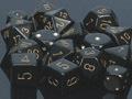 Chessex Opaque Poly Set Black/Gold Poly 7 Set | Dragon's Lair Comics and Fantasy Houston TX