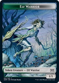 Elf Warrior // Plant Double-Sided Token [Double Masters Tokens] | Dragon's Lair Comics and Fantasy Houston TX