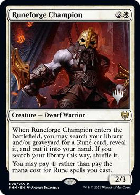 Runeforge Champion (Promo Pack) [Kaldheim Promos] | Dragon's Lair Comics and Fantasy Houston TX