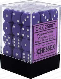 Chessex Opaque 12mm D6 Purple/White | Dragon's Lair Comics and Fantasy Houston TX