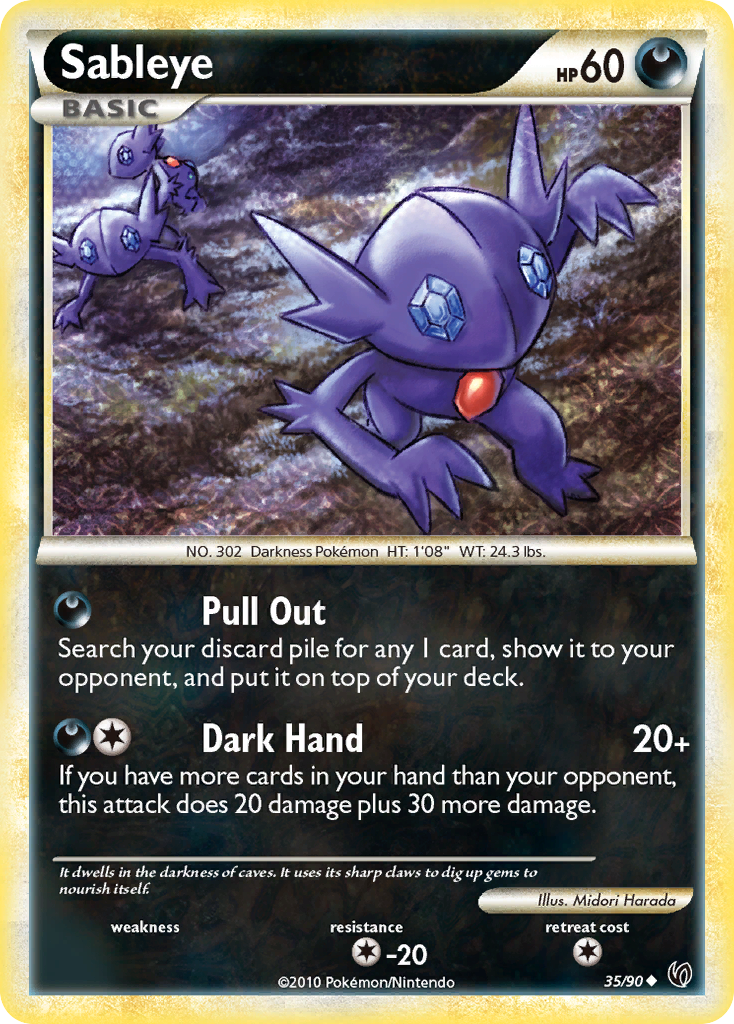 Sableye (35/90) [HeartGold & SoulSilver: Undaunted] | Dragon's Lair Comics and Fantasy Houston TX