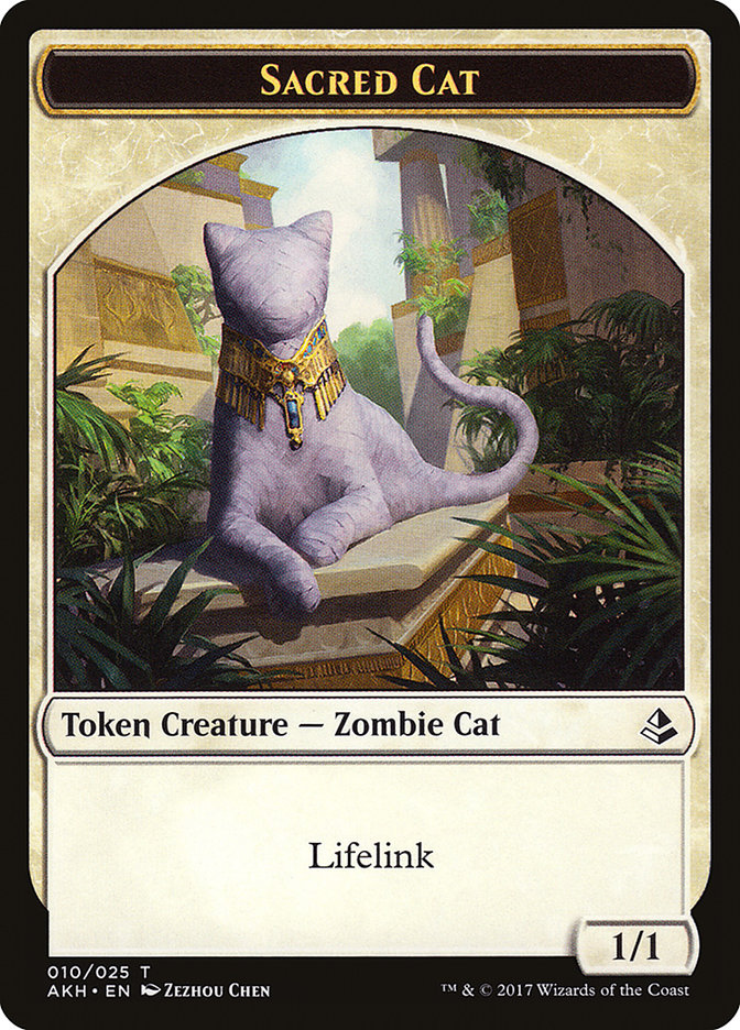 Sacred Cat Token [Amonkhet Tokens] | Dragon's Lair Comics and Fantasy Houston TX